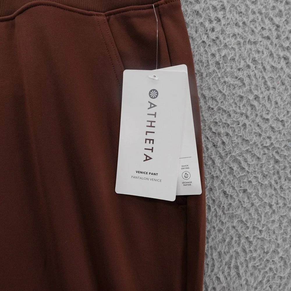 NWT Athleta Venice High Rise Split‎ Leg Pants 3X Brown Womens Stretch Athleisure